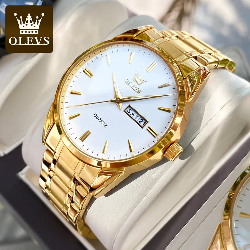 Relógio OLEVS Classic Gold – Luxo e Elegância para o Homem Moderno