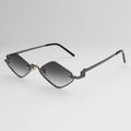 Óculos de Sol Feminino Poligonal – Design Vintage Cat Eye, Armação Metálica de Luxo, Estilo Hipster
