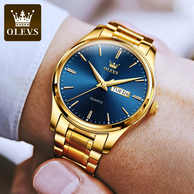 Relógio OLEVS Classic Gold – Luxo e Elegância para o Homem Moderno