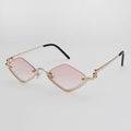 Óculos de Sol Feminino Poligonal – Design Vintage Cat Eye, Armação Metálica de Luxo, Estilo Hipster