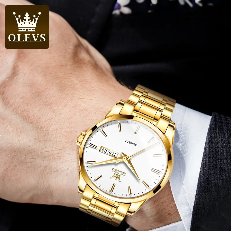 Relógio OLEVS Classic Gold – Luxo e Elegância para o Homem Moderno