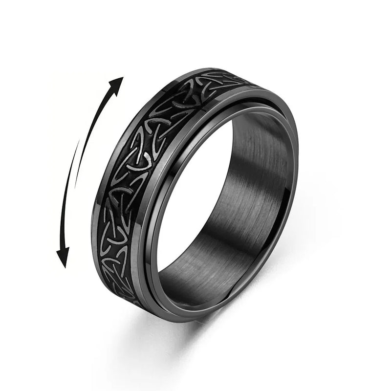 Anel Viking Celta Rúnico – Ring de Aço Inoxidável