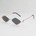 Óculos de Sol Feminino Poligonal – Design Vintage Cat Eye, Armação Metálica de Luxo, Estilo Hipster