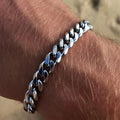 Pulseira Cuban Chain para Homens – Clássica, Elegante e em Aço Inoxidável Prata